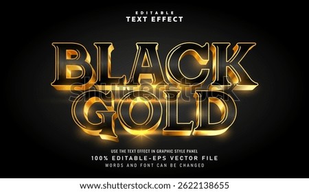 3D Black Gold text effect - Editable text effect