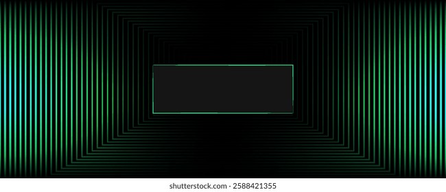 3D black green techno abstract background overlap layer on dark space with glowing lines decoration.