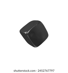 3D black hexagonal cube vector illustration for business or gaming layouts. Contains empty sidebars shown on three different sides on an isolated background.