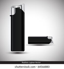 3D Black Lighter Presentation. Vector illustration.