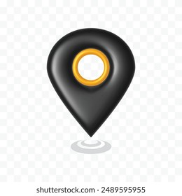 3d Black Location Map Icon Logo Symbol Vector Design Clipart Png Transparent Background