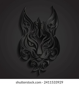 3d black plastic ornamental cat head decorative backround