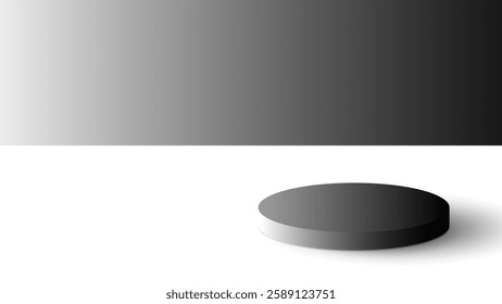 3D black podium stand minimal wall scene on background. You can use for product display.