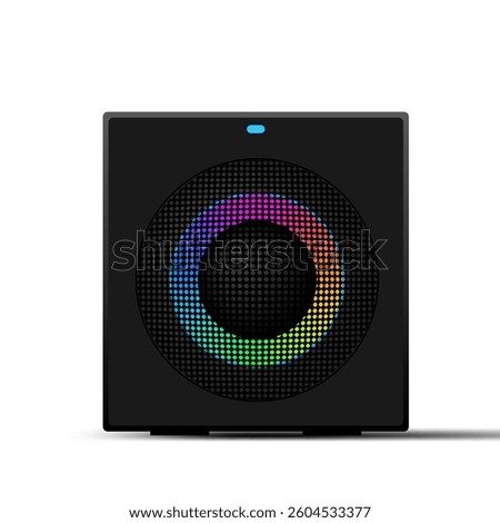 3D Black Portable Wireless BT Audio Speaker. EPS10 Vector