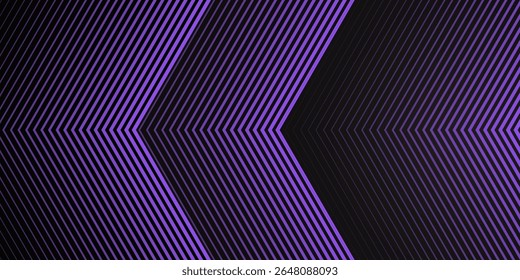 Fondo abstracto techno púrpura negro 3D se superpone a la capa en el espacio oscuro con las líneas de las flechas efecto decoración. Rayas de elemento de Diseño gráfico moderno. fondo de Vector