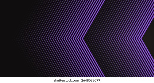 3D black purple techno abstract background overlap layer on dark space with arrows lines effect decoration. Modern graphic design element stripes style concept for web, flyer, card, or brochure cover