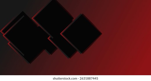 3D black red techno abstract background overlap layer on dark space with glowing lines decoration. eps 10