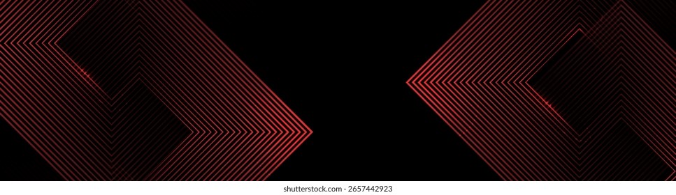 O fundo abstrato do techno preto 3D sobrepõe a camada no espaço escuro com a decoração de linhas brilhantes.