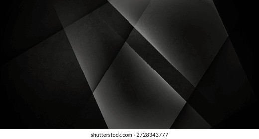 3D preto áspero grunge abstrato fundo sobrepor camada no espaço escuro com decoração efeito poligonal. Conceito de estilo de recorte de elemento de design gráfico moderno para capa de web, folheto, cartão ou folheto