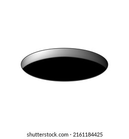 3D Black Round Hole On White Background. EPS10 Vector