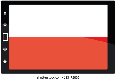 3d Black tabet pc on white background with Poland flag