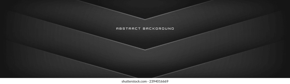 3D black techno abstract background overlap layer on dark space with polygonal shape effect decoration. Modern graphic design element cutout style concept for banner, flyer, card, or brochure cover