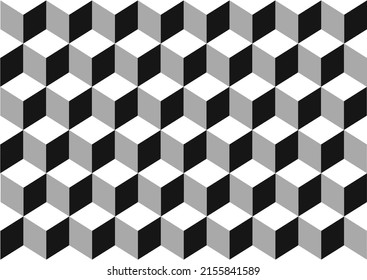 fondo de patrón transparente en blanco y negro 3D