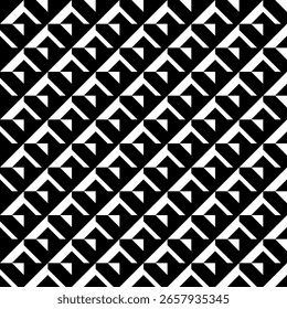 3D black and white diagonal squares vector geometric seamless pattern or texture.