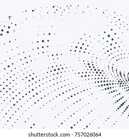 3D Black and white halftone style abstract page template. Vector illustration