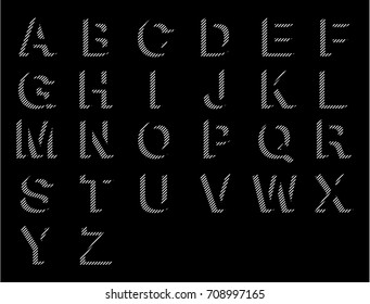 3D black white stipple dots texture font typographic letters alphabet
