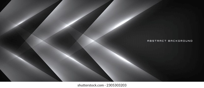 capa de fondo abstracto tecno blanco negro 3D superpuesta en el espacio oscuro con la decoración de efecto de corte. Diseño gráfico moderno concepto de estilo poligonal para banner, volante, tarjeta o portada