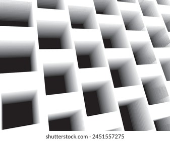 3D Schwarz-Weiß-Bildschirmhintergrund. Digitales Bild mit psychedelischen Streifen. Abstrakte psychedelische Streifen für digitales Bildschirmhintergrund-Design Urbane Vektorgrafik Textur Vorlage.