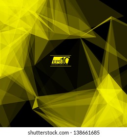 3D Black and Yellow Abstract Mesh Background with Circles, Lines and Shapes | EPS10 Design Layout for Your Business