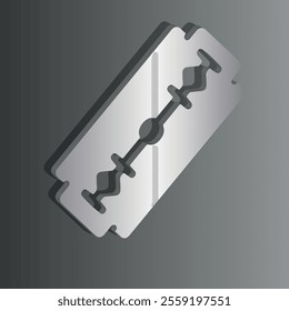 3D Blade razor icon with shadow, isolated on gradient background Eps 10 vector illustration .
