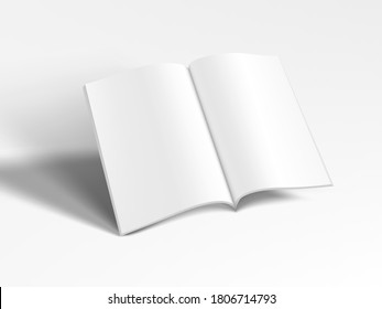 3D Blank A4 Magazine Flying On White Background. EPS10 Vector