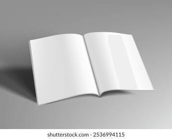 3D Blank A4 Magazine Flying On White Background. EPS10 Vector