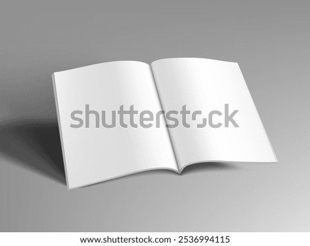 3D Blank A4 Magazine Flying On White Background. EPS10 Vector