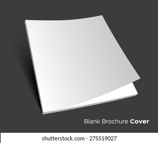 3D blank brochure cover. Realistic vector EPS10 illustration. Dark background.