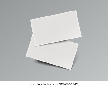 3D Blank Business Card With Shadow On Gray Background. EPS10 Vector