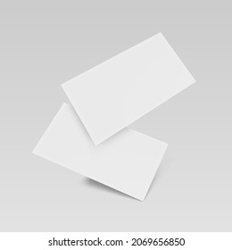 3D Blank Business Card With Shadow On Gray Background. EPS10 Vector