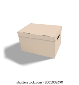 3D Blank Cardboard Box On White Background. EPS10 Vector