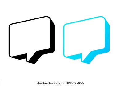 3D Blank Empty Vector Speech Bubbles. Chat, Inbox, Dialog, Message, Question, Communication, Talk, Speak, Sticker, Balloon, Thinking