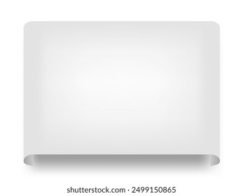 3D Blank Fly Paper Sheet With Curled Side. EPS10 Vector