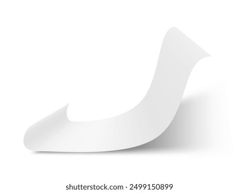 3D Blank Fly Paper Sheet With Curled Side. EPS10 Vector