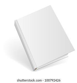 3D Blank Hardcover Book Isolated On White Background.