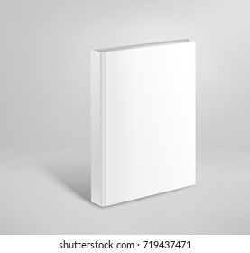 3d blank hardcover book vector mockup. Paper book template