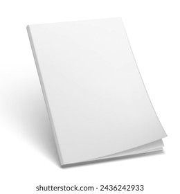 3D Blank Magazine With Soft Cover Isolated On White Background. EPS10 Vector