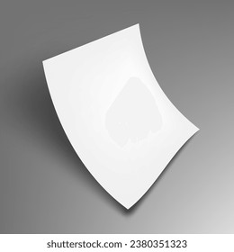3D Blank Paper Sheet Falling Down On The Floor. EPS10 Vector
