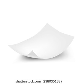 Hoja De Papel En Blanco En 3D Caída En El Suelo. Vector EPS10