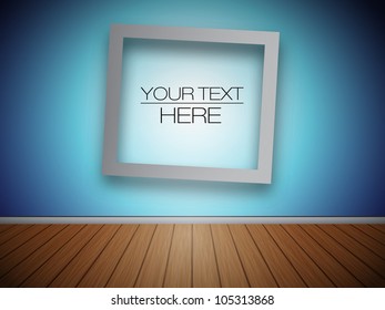 3D Blank Photo Frame at the Wall for Your Text or Photo - EPS10 Vector Illustration