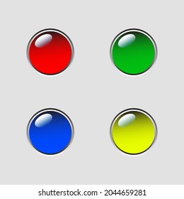 3D Blank round button collection for website in EPS 10