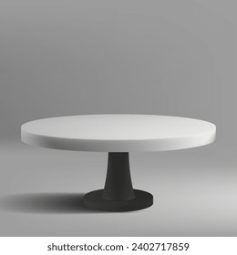 3D Blank Round Pedestal Or Podium Display With Shadow. Eps10 Vector