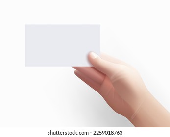 3D Blank Sheet A4 Size Holding By Hand. EPS10 Vector