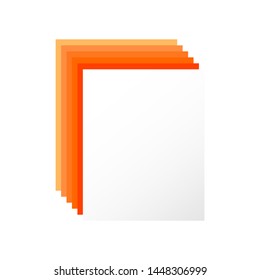 3D  blank sheet of paper with orange shadow. Vector graphic illustration  suitable for icon or banner. 