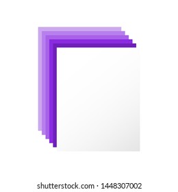 3D  blank sheet of paper with purple shadow.  Vector graphic illustration  suitable for icon or banner. 