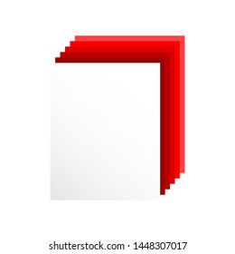 3D  blank sheet of paper with red shadow.  Vector graphic illustration  suitable for icon or banner. 