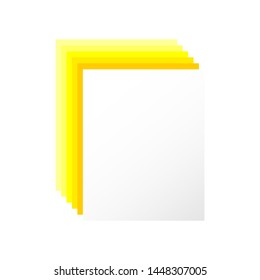 3D  blank sheet of paper with yellow shadow. Vector graphic illustration  suitable for icon or banner. 