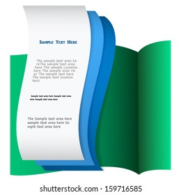 3D Blank Sheets Of Paper Laid On An Opened Book
