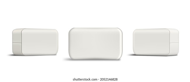 3D Blank Simple Cosmetic Bags Front And Side View. EPS10 Vector