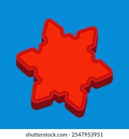 3D Blank Snowflake Shape. First Style Label Icon. High Quality Vector Icon. Editable Vector